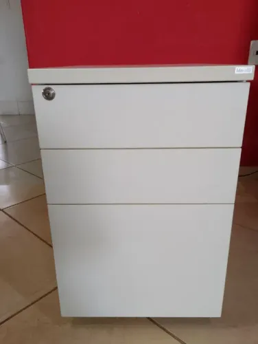 Gaveteiro Marelli Volante Para Escritório 3 Gavetas Branco