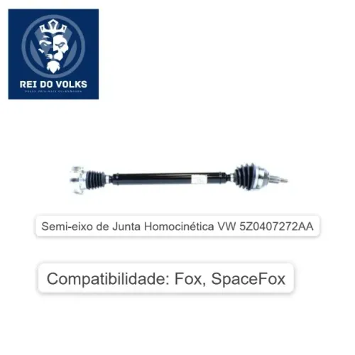 Semi-eixo de Junta Homocinética VW 5Z0407272AA, Fox, SpaceFox, Crossfox 
