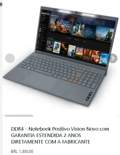 4GBDDR4 - Notebook Positivo Vision Novo LACRADO - Garantia da Propria Fabricante 2 Anos -