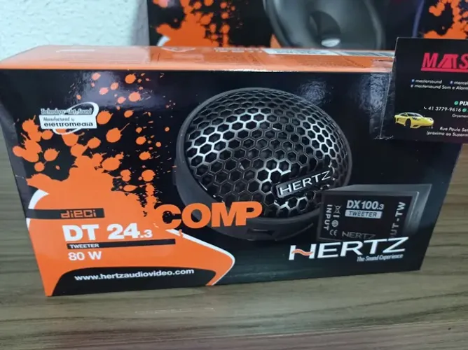 Tweeter Hertz DT24.3 DX100.3 80w original Italiano instalado no seu carro 