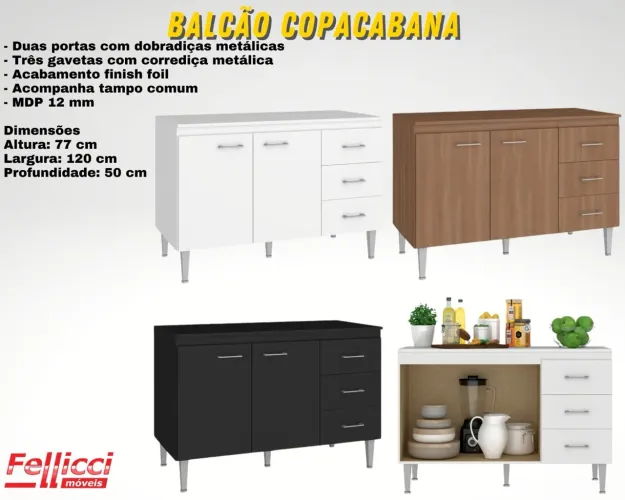 Balcão evidência 1.20 várias cores - FRETE GRÁTIS