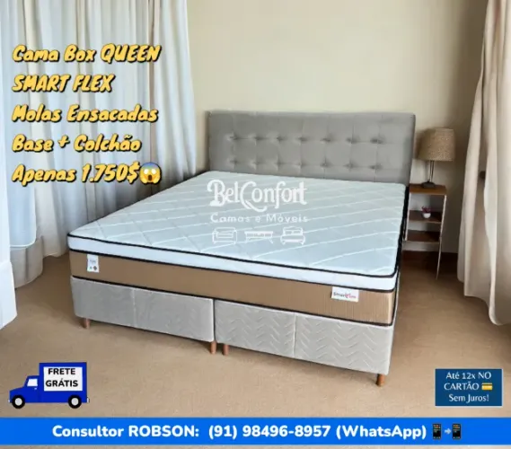 CAMA BOX QUEEN MOLAS ENSACADAS TOP DE LINHA 