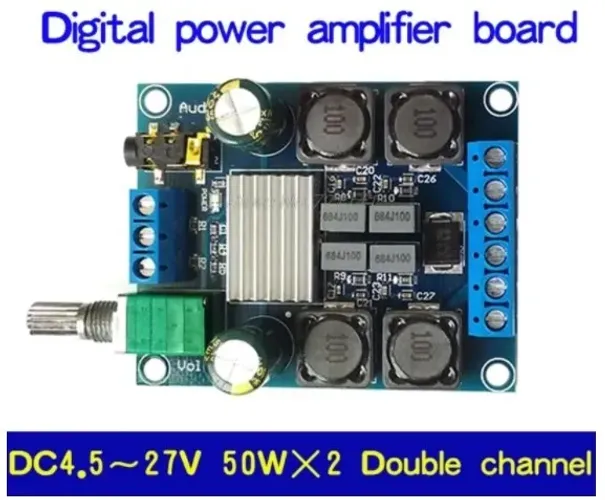 Amplificador De Potência Digital Dois Canais Estéreo 50wx2 tpa3116 4.5-27v  COD-AM371 