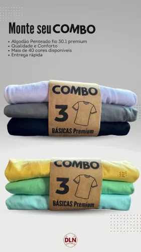 Combo 3 Camisetas Básicas Premium