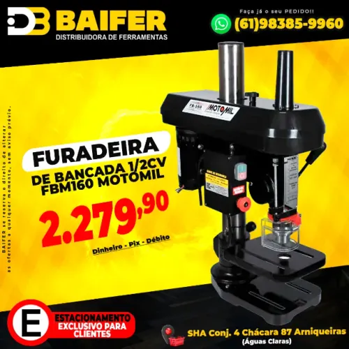 Furadeira de Bancada 1/2Cv Fbm160 Motomil