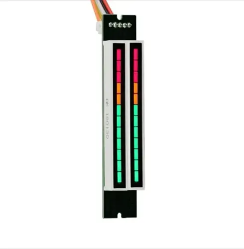 VU Meter Indicador de Áudio Duplo 24 Leds Cores Esréreo 12 bits 7 modos