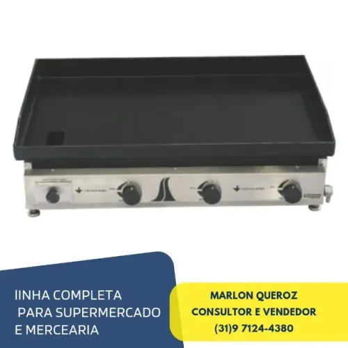 Chapa de Lanches 80CM 3 Queimadores Venâncio