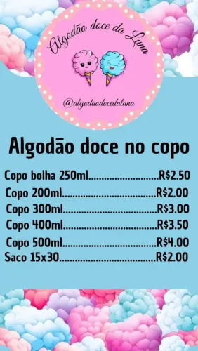 Algodão doce no copo