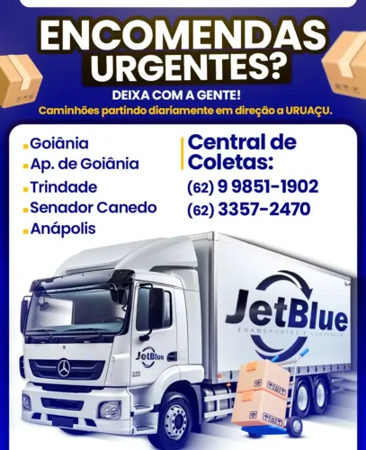 TRANSPORTADORA | ENCOMENDAS URGENTES p/ URUAÇU, CAMPINORTE, MARA ROSA, PORANGATU, NIQUELAN