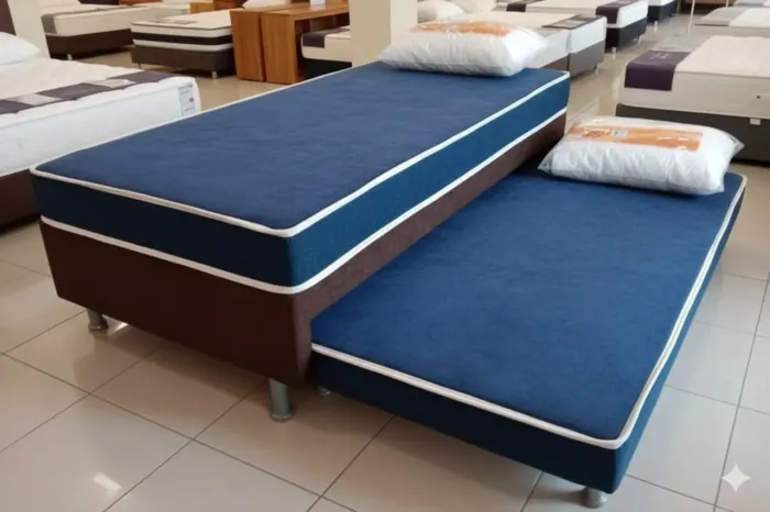 Bicama solteiro Suede azul 