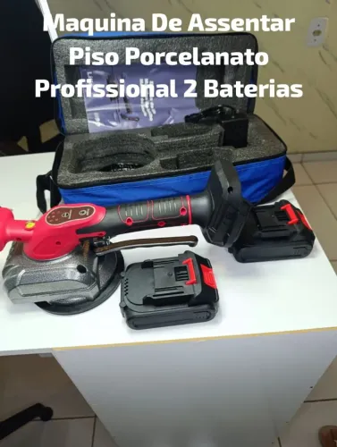 Maquina De Assentar Piso Porcelanato Profissional 2 Baterias