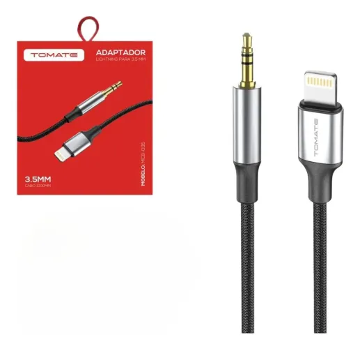 Cabo P2 Auxiliar Áudio Para Iphone Lightning 3.5mm Alumínio