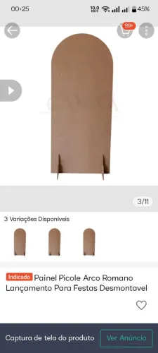 Painel de festa arco MDF cru