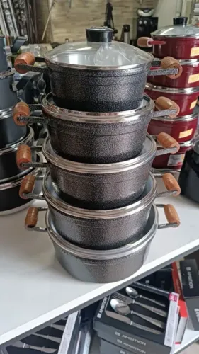 Conjunto de Panelas Alumínio fundido 5 Peças novas @dicasabh