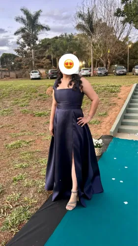 Vestido de Festa Azul-Marinho - Usado apenas uma vez 