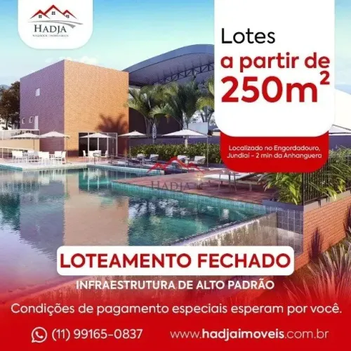 Terrenos a venda condomínio fechado Villaggio Engordadouro em Jundiaí - SP