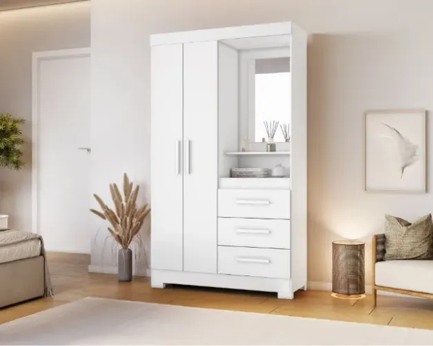 Roupeiro Notável com Espelho À Pronta Entrega