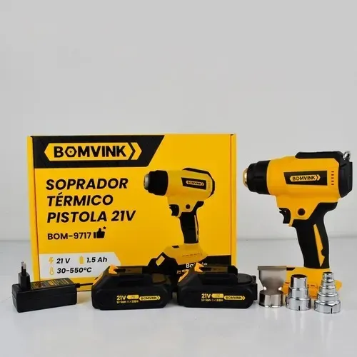 Soprador Térmico Pistola Bomvink BOM-9717 21V a Bateria Novo