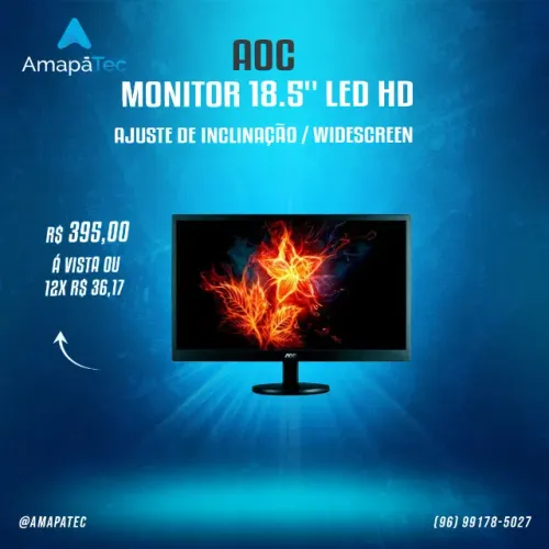 Monitor AOC 18.5" HDMI VGA 18.5" LED HD