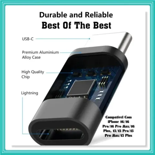 Adaptador De Celular iphone Lightning Fêmea Para Type C macho