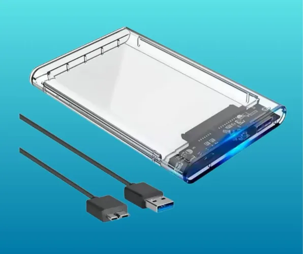 Case Para HD SSD/HDD 2.5'' Transparente com Cabo USB 3.0