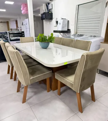 Mesa de 2.20 com 6 cadeiras