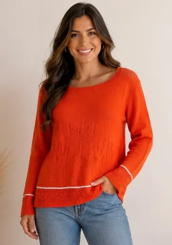 Blusa tricô tam M laranja