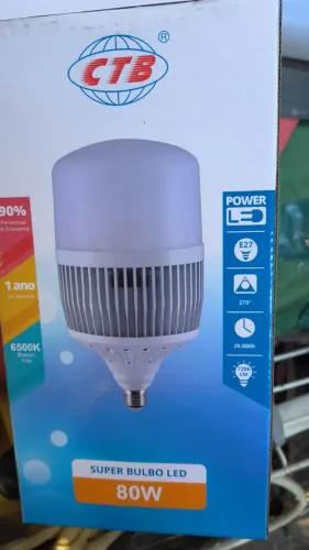 Lâmpada alta potência, super bulbo 6500k branco frio led 80w