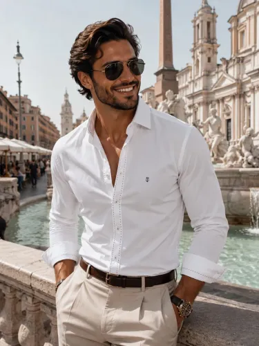 Camisa masculina branca Individual slin FIT G