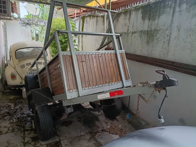 Carrocinha Reforçada Emplacada em Madeira Envernizada
