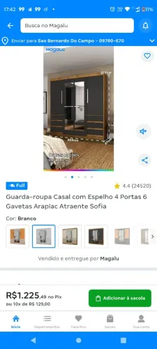 Guarda roupa 4 portas 