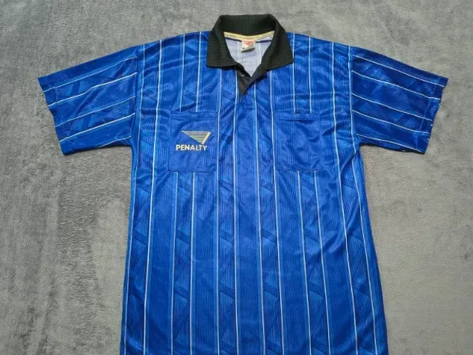 Camisa Oficial Árbitro (Juiz) Penalty, tamanho G (56x82cm). Praticamente impecável!