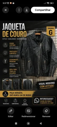 Jaqueta de couro Motociclista G