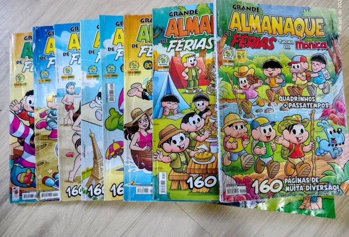 Lote com 8 Grande Almanaque de Férias, Turma da Mônica, formato grande. Gibis,. Hq