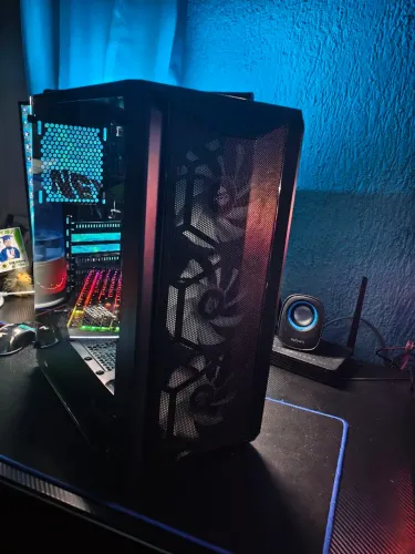 Placa mãe gigabyte B450M Gaming + gabinete ninja leaf 3 fans RGB