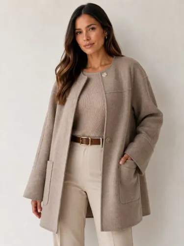 Casaco feminino tam M bege Zara Basic