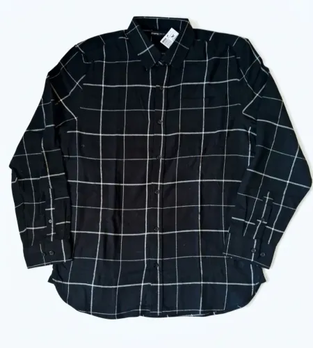 Camisa xadrez flanela preta Hering