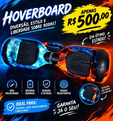 Vende-se hoverbord usado em bom estado, aguenta até 100kg chega até 12 km somente em vgs?