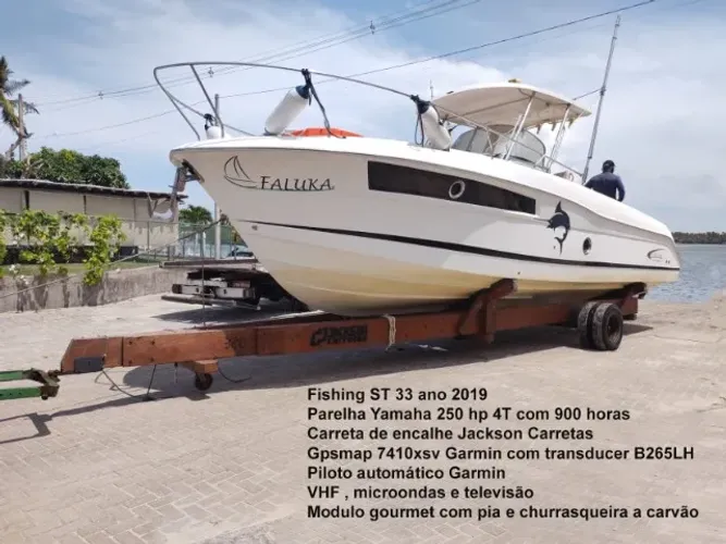 Lancha para Pesca Oceânica casco Fishing 33 pés com 2x 250 4t Yamaha