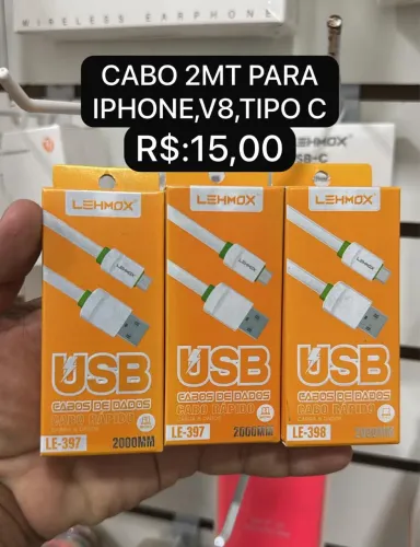 CABO 2 MT PARA IPHONE,V8,TIPO C
