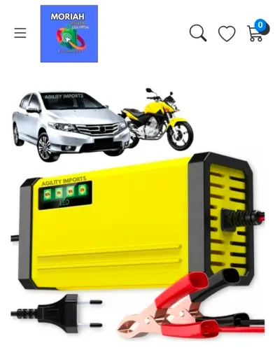 Mini Carregador Inteligente de Bateria 12V para Carro e Moto