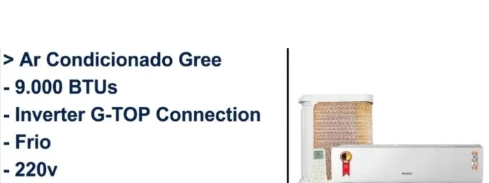 Ar condicionado gree Inverter - 9000 BTUs - USADO EM ÓTIMO ESTADO