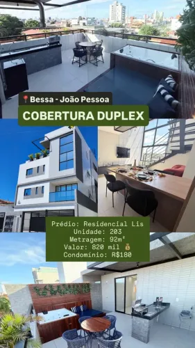 Cobertura 0km PORTEIRA FECHADA 600 metros mar Bessa