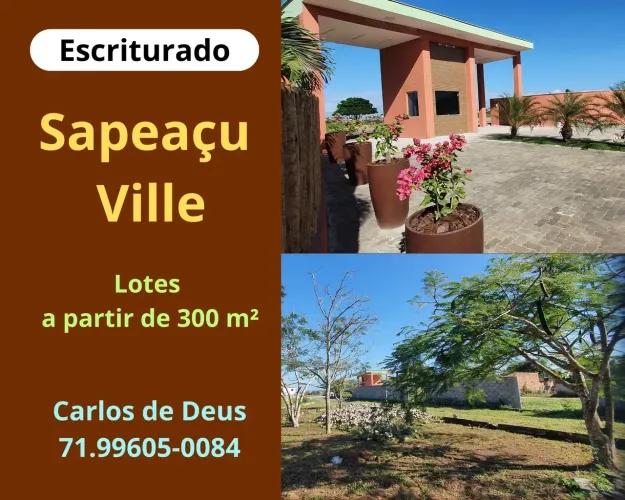 Sapeaçu Ville, um novo conceito em moradia, lotes a partir de 300 m², frente Rodoviária..