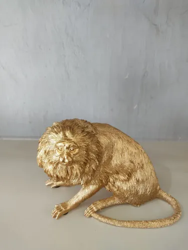 Escultura Mico em Poliresina 