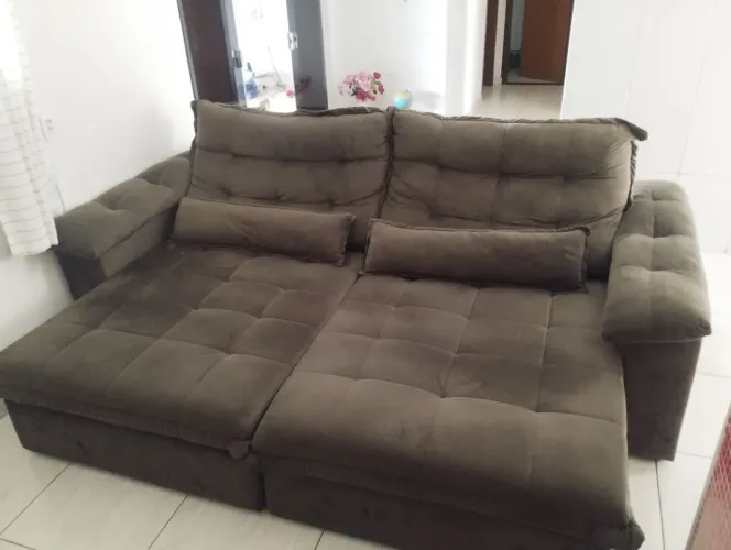 Sofá retrátil reclinável 2,50m x 1,13m com molas