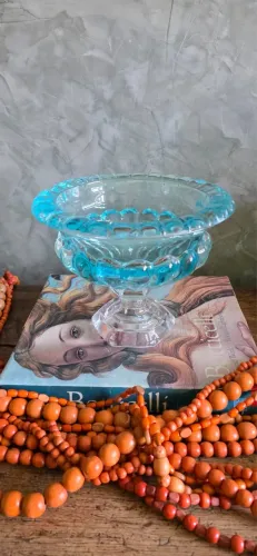 Centro de mesa em cristal Wollf , grande 26 cm por 21cm 