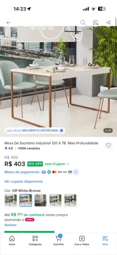 Mesa de escritório industrial