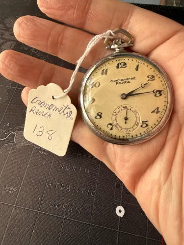 Relógio de bolso a corda militar cronômetre ramea