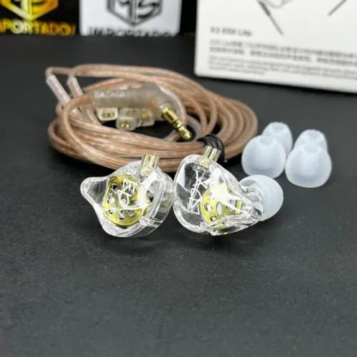 Fone KZ EDX Lite Monitor In-Ear Profissional para Palco e Gravação Cristal (Sem Microfone)